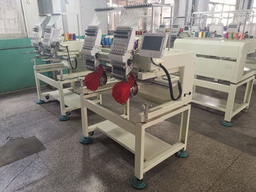 Touch Screen LCD Two Head Embroidery Machine For Flat + Cap + T - Shirt